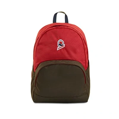 Abbildung von INVICTA ORIK COLORBLOCK Rucksack aus nachhaltigem Stoff, Praktisch &amp; Unisex, Leicht, kompakt, mit Laptopfach, Büro, Reise, Arbeit, Fahrrad, Backpack, Daypack, italienisches Design, braun/rot