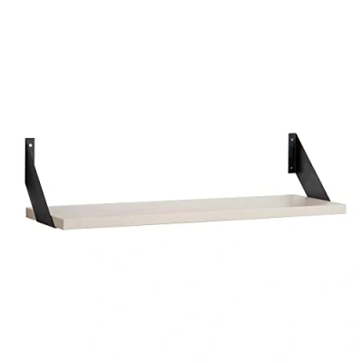 Abbildung von goodsforbusiness Wandregal mit Regalwinkeln, Regalboden Breite 60, 80 o. 100cm wählbar, T25xH2,5cm, Schweberegal versch. Farben Büroregal Regal Büro, Laden, Flur (Regalboden 100cm, Ahorn)