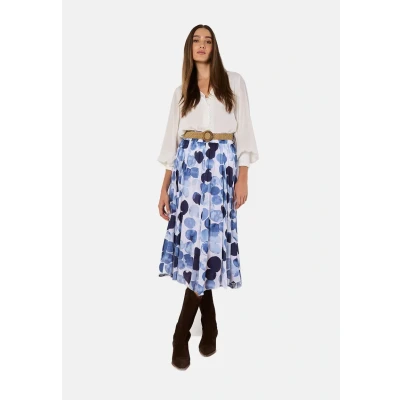 Abbildung von Apricot Abstract SLUB Shimmer Alinienrock, Damen, Größe: XXL, Navy