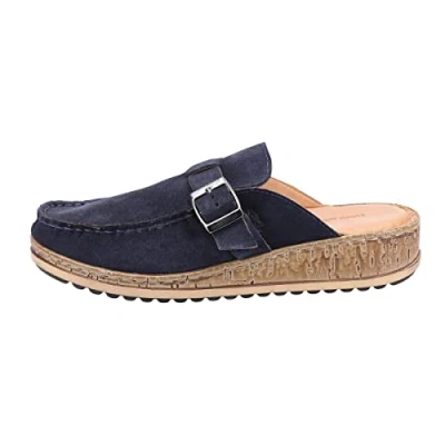 Abbildung von Hush Puppies Damen Sorcha Pantolette Schiebe Sandalen, Marineblau (Veloursleder), 37 EU