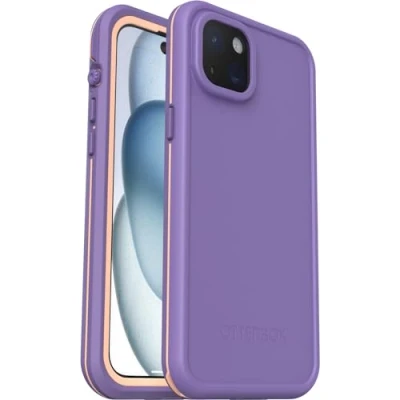 Abbildung von OtterBox Fre Hülle für iPhone 15 Plus MagSafe, Wasserdicht (IP68), stoßfest, schmutzabweisend, schlanke mit integriertem Displayschutz, 5X getestet nach Militärstandard, Lila