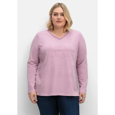Abbildung von Sheego Langarmshirt, Damen, Größe: 40/42, Malve