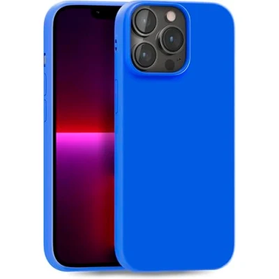 Abbildung von MyGadget Hülle kompatibel mit iPhone 13 Pro robuste Handyhülle TPU Case Slim Silikonhülle Back Cover Kratzfest Schutzhülle matt Königsblau