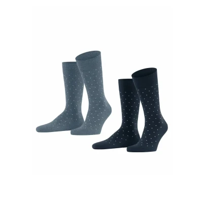 Abbildung von Esprit FINE DOT 2PACK WITH Pattern Socken, Herren, Größe: 43 46, Dark blue