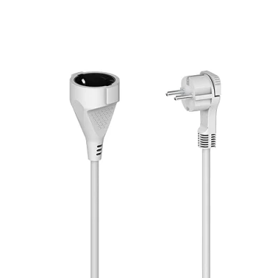 Abbildung von Hama Verlängerungskabel mit Schutzkontakt, Flachstecker, für innen, 3 m Verlängerungskabel, (3 cm)