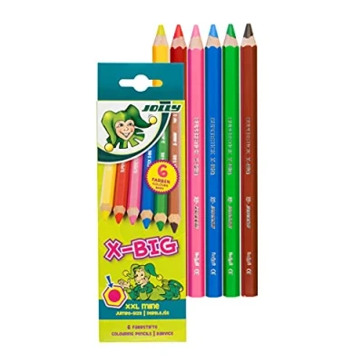 Abbildung von JOLLY X BIG Buntstifte in 6 Farben, sortiert einem Kartonetui
