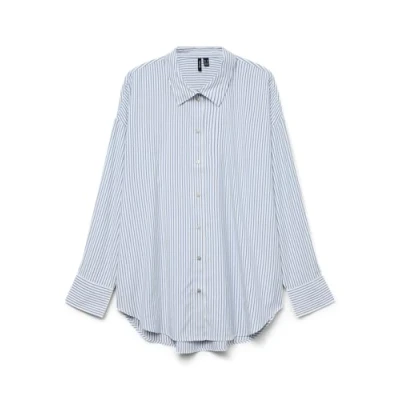 Abbildung von Vero Moda Vmnora Oversize Hemdbluse, Damen, Größe: Large, Bright white/blue jasper