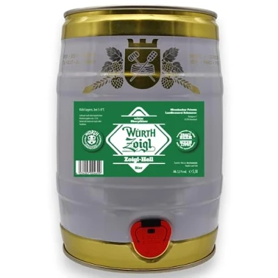 Abbildung von Zoigl Bier aus der Oberpfalz untergärig Partyfass 5 Liter Brauerei Würth 5l