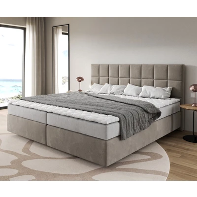 Abbildung von Boxspringbett Dream Fine Mikrofaser Beige 200x200 cm Bonell Matratze PU Topper