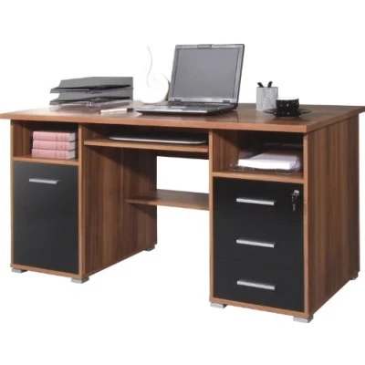 Abbildung von GERMANIA Computertisch &quot;0484&quot;, (Made in Germany), Schreibtisch mit Tastaturauszug &amp; abschließbarem Schubkasten, B.145 cm