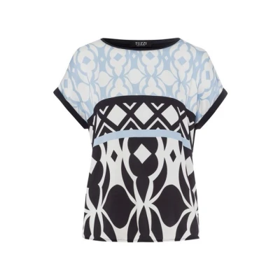 Abbildung von Tuzzi Tshirt print, Damen, Größe: 36, Sky blue weiss