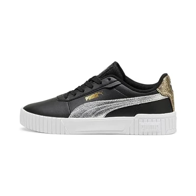 Abbildung von Puma Carina 2.0 Metallic Shine Sneaker low, Damen, Größe: 37, Black/silver/gold Hochwertiges lederimitat