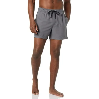 Abbildung von Amazon Essentials Herren Badehose, schnell trocknend, 13 cm, Dunkelgrau, 30