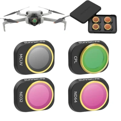 Abbildung von MotuTech Filter Set für DJI Mini 4 Pro, Neutraldichte, UV Filter, polarisierend, verstellbar, CPL+MCUV+ND32+ND64