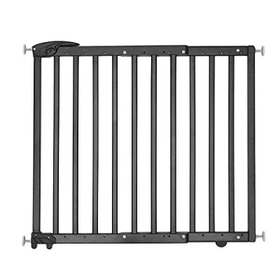 Abbildung von Badabulle Deco Pop Türschutzgitter/Treppengitter schwarz, Schraub oder Druckbefestigung (63,5 106 cm)