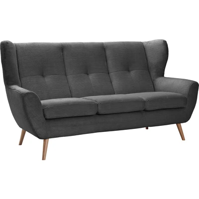 Abbildung von exxpo sofa fashion 3 Sitzer &quot;ALVESTA, Sofa, Loungesofa&quot;, mit Knopfheftung und hohen Holzfüßen, in Cord