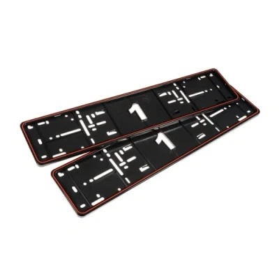 Abbildung von ALTI GIRI Mono Rosso Corsa Premium Kennzeichenhalter Set in Rot für 2 Kennzeichen