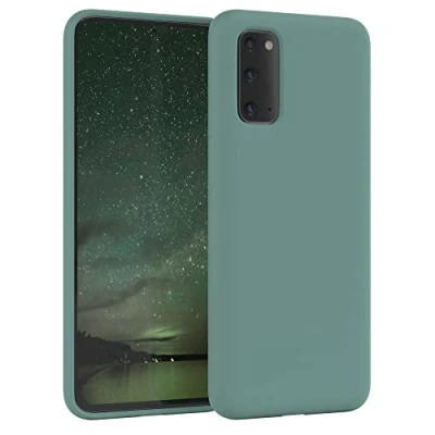 Abbildung von EAZY CASE Premium Silikon Handyhülle kompatibel mit Samsung Galaxy S20 / 5G, Slimcover Kameraschutz und Innenfutter, Silikonhülle, Schutzhülle, Bumper, Handy Case, Hülle, Softcase, Nacht Grün