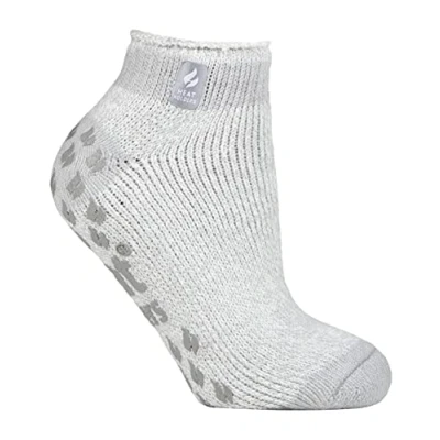 Abbildung von HEAT HOLDERS Damen Socken Kurz Warm Quarter Füßlinge Thermosocken Sneaker mit ABS (37 42, Silbergrau (Pisa))