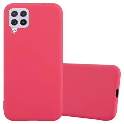 Abbildung von Cadorabo Hülle kompatibel mit Samsung Galaxy A22 4G M22 M32 Schutzhülle TPU Silikon Case Candy Design Slim Kratzfest Weiche Gummi Rundumschutz für in Rot