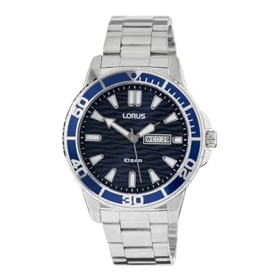 Abbildung von Lorus Herren Analog Quarz Uhr mit Metall Armband RH357AX9, Blau