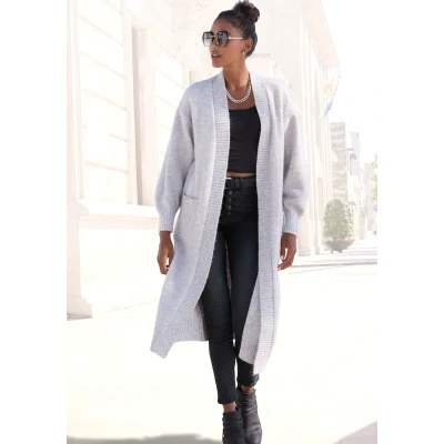 Abbildung von LASCANA Longstrickjacke aus kuscheligem Strick