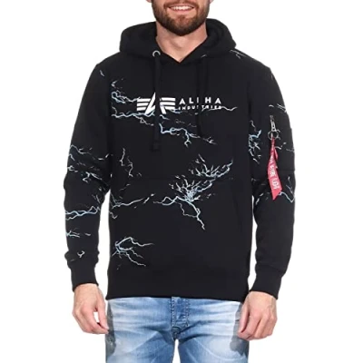 Abbildung von Alpha Industries Kapuzenpullover, Herren, Größe: XS, Black white