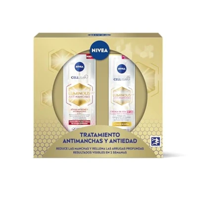 Abbildung von NIVEA Cellular LUMINOUS 630 Anti Pigment Pack Aging Advanced Treatment Geschenkset mit Gesichtsserum (1 x 30 ml) und FP50 Tagescreme 40 für ebenmäßige strahlende Haut