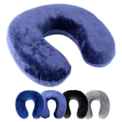 Abbildung von Schramm Nackenhörnchen Rocco e.K. Nackenkissen 4 Farben wählbar Reisekissen orthopädisches Nackenstützkissen Memory Schaum Travel Neck Pillow