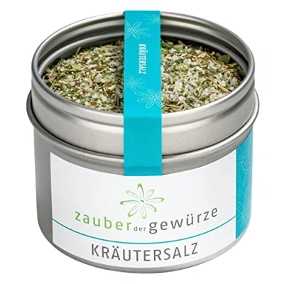 Abbildung von Zauber der Gewürze Kräutersalz leckere Mischung aus Salz und Kräutern als Allrounder für Gemüse, Salate, Suppen oder Eintöpfe, Spitzen Qualität in wiederverschließbarer Aroma Dose, 70 g