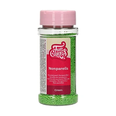 Abbildung von FunCakes Nonpareils Grün: Kuchenstreusel, großartiger Geschmack, perfekt zum Dekorieren von Kuchen. 80 g.