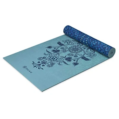 Abbildung von Gaiam Yogamatte, Premium Druck, wendbar, extra dick, rutschfest, für alle Arten von Yoga, Pilates und Bodentraining, Mystic Sky, 6 mm