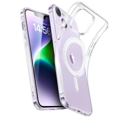 Abbildung von ESR für iPhone 14 Hülle und 13 Hülle, klares Silikon Case mit MagSafe, stoßfeste dünne Abdeckung, vergilbungsbeständige transparente TPU Handyhülle, Zero Serie, Klar