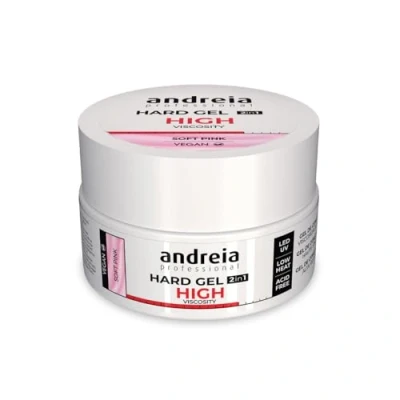 Abbildung von Andreia Professional Hard Gel für Nägel, zweiphasig, 2 in 1, LED und UV, hartes Gel, weich, hohe Viskosität, harte starke Nagelverlängerungen, sanftes Rosa, 44 g