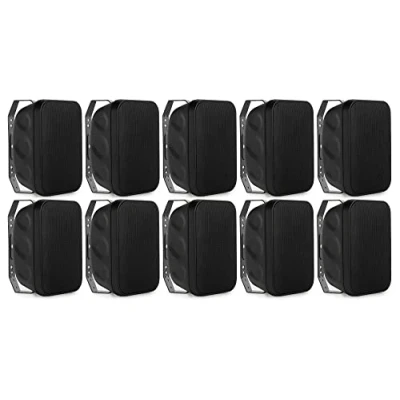 Abbildung von McGrey OLS 651BK Outdoor Lautsprecher 10x Set Zwei Wege System IP56 Für Restaurant, Biergarten, Terrasse &amp; Garten 6,5&quot; Woofer und 1&quot; Hochtöner 60 Watt 70/100V Betrieb Schwarz