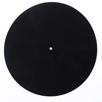 Abbildung von Audiophile Plattenspieler Matte, 17,8 cm, 3 mm, Filz, antistatisch, Anti Shake, Slipmat für Filz Plattenspieler, weißer Kork, Acryl,