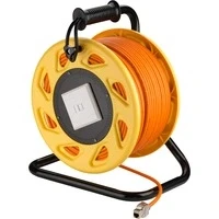 Abbildung von goobay 58934 Netzwerk Kabeltrommel 50m Outdoor CAT 7A Kabel RJ45 Keystone Buchse Netzwerkkabeltrommel Netzwerkkabel Verlängerungskabel Orange