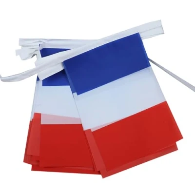 Abbildung von AZ FLAG Fahnenkette Frankreich 6 Meter Mit 20 Flaggen 21x14 Cm Französische Girlande Flaggenkette 14 x 21