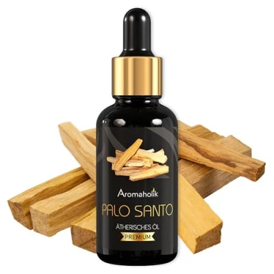 Abbildung von Aromaholik Palo Santo Öl BIO 100% naturrein Ätherische Öle für Diffuser &amp; Aroma Zertifiziertes ätherisches aus Indien Essential Oils 30ml Sauna Massage