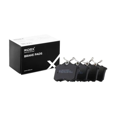 Abbildung von RIDEX 402B0024 Bremsbelagsatz Low Metallic ohne integrierten Verschleißsensor mit Bremssattelschrauben RENAULT: MEGANE 2 Kombi, GRAND SCENIC