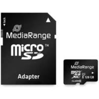 Abbildung von MediaRange micro SDXC Speicherkarte mit SD Adapter 128GB Geschwindigkeit Klasse 10, Lesegeschwindigkeit bis 80 MB/s, externer Datenspeicher für mobile Endgeräte wie Digitalkameras oder Smartphones