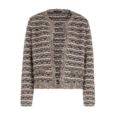 Abbildung von Betty Barclay MIT Fransen Strickjacke, Damen, Größe: 42, Black beige