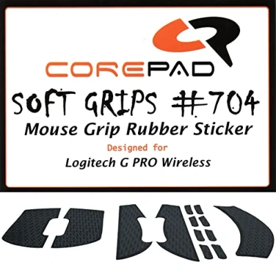 Abbildung von Corepad Soft Grips Selbstklebende vorgeschnittene Anti Rutsch Aufkleber für PC Gaming Mäuse (Black, Logitech G PRO Wireless)