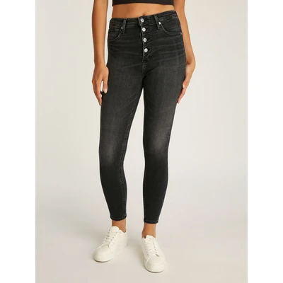 Abbildung von Calvin Klein Jeans HIGH RISE Super Skinny Ankle Fit, Damen, Größe: 27, Denim black