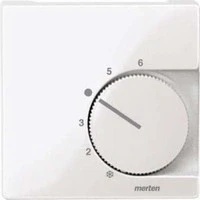 Abbildung von Schneider Electric Merten 534719 Zentralplatte für Raumtemperaturregler Einsatz mit Wechselkontakt, System M, polarweiß glänzend, Made in Germany