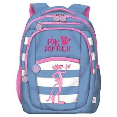 Abbildung von Dohe Großer Rucksack 3 Fächer Größe 28 x 40 12 cm Pink Panther Modell Stripes
