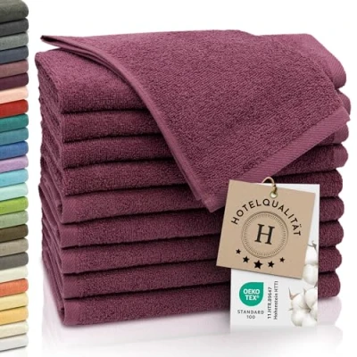 Abbildung von ZOLLNER Gästehandtücher, Walkfrottier (10 St), saugstark, dauerhaft strahlende Farben, kochfest waschbar, 30 x 50 cm, 100% Baumwolle, alle Farben bis 95C waschbar