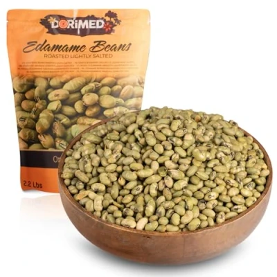 Abbildung von Edamame Bohnen 1 Kg Sojabohnen geröstet leicht gesalzen Getrocknet I Glutenfrei und reich an Proteinen GMO frei geeignet für Snacks Diätmahlzeiten Black Beans Soja Dorimed