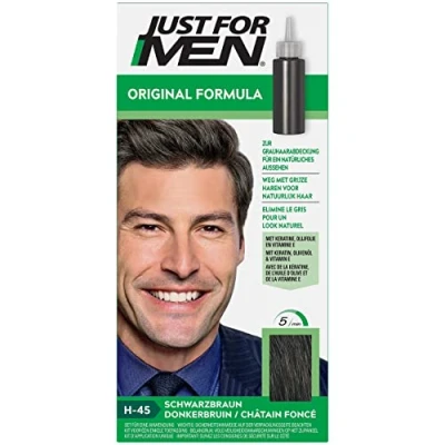 Abbildung von Just For Men Haarfärbegel, Haarfärbemittel, Haarfarbe Männer, Bedeckt Nur Graue Haare Und Stellt Die Ursprüngliche Farbe Für Einen Natürlichen Look Wieder Her, Schwarzbraun, H45