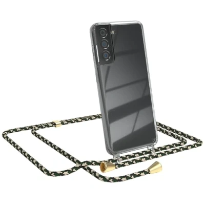 Abbildung von EAZY CASE Handykette kompatibel mit Samsung Galaxy S21 5G Handyhülle Umhängeband, Handykordel Schutzhülle, Silikonhülle, Hülle, Stylische Kette Hülle für Smartphone, Grün Camouflage